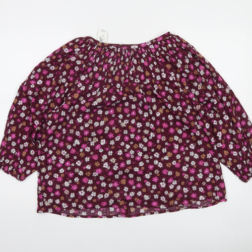 GAP Womens Multicoloured Floral Cotton Rayon Peasant Blouse Size S
