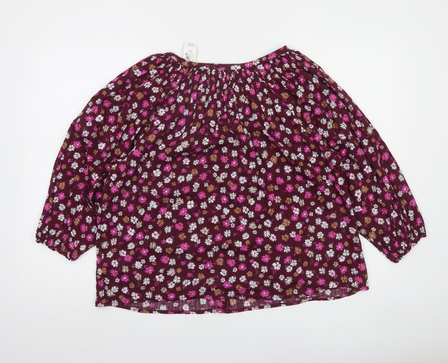 GAP Womens Multicoloured Floral Cotton Rayon Peasant Blouse Size S