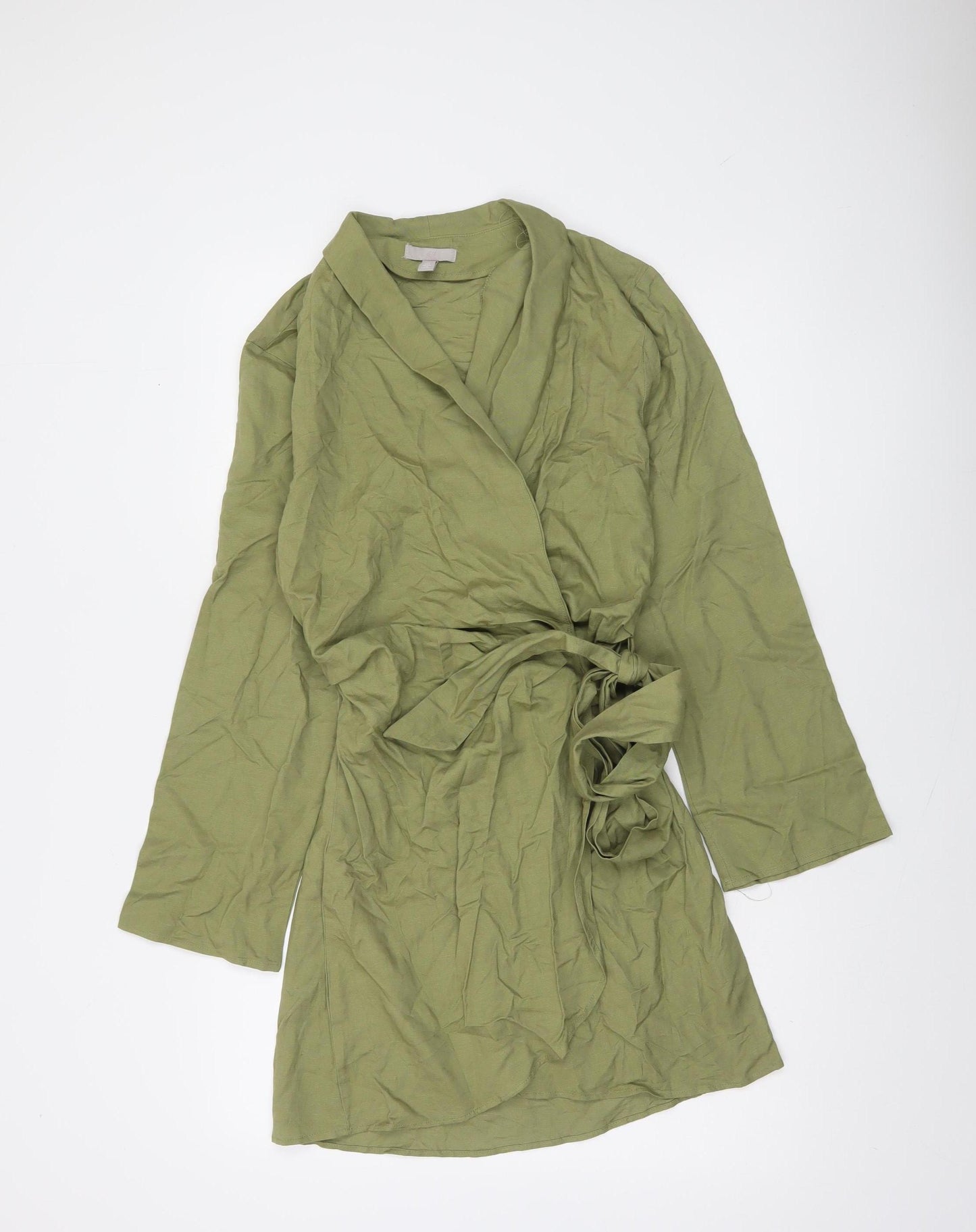 H&M Women’s Green Long Sleeve Wrap Dress Size S