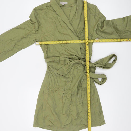 H&M Women’s Green Long Sleeve Wrap Dress Size S