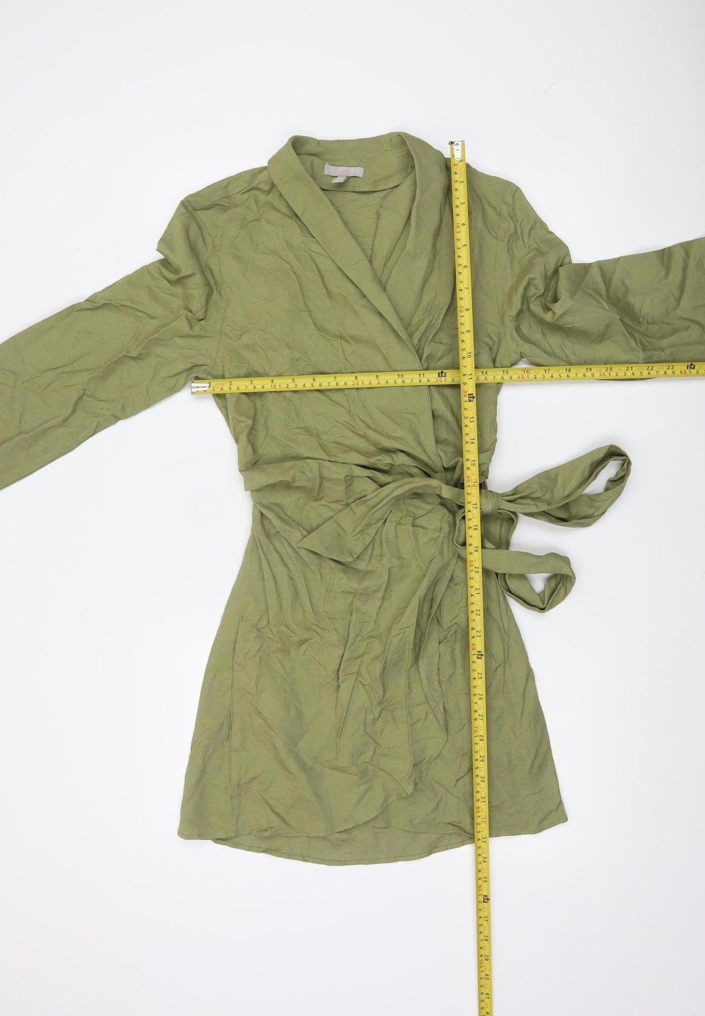 H&M Women’s Green Long Sleeve Wrap Dress Size S