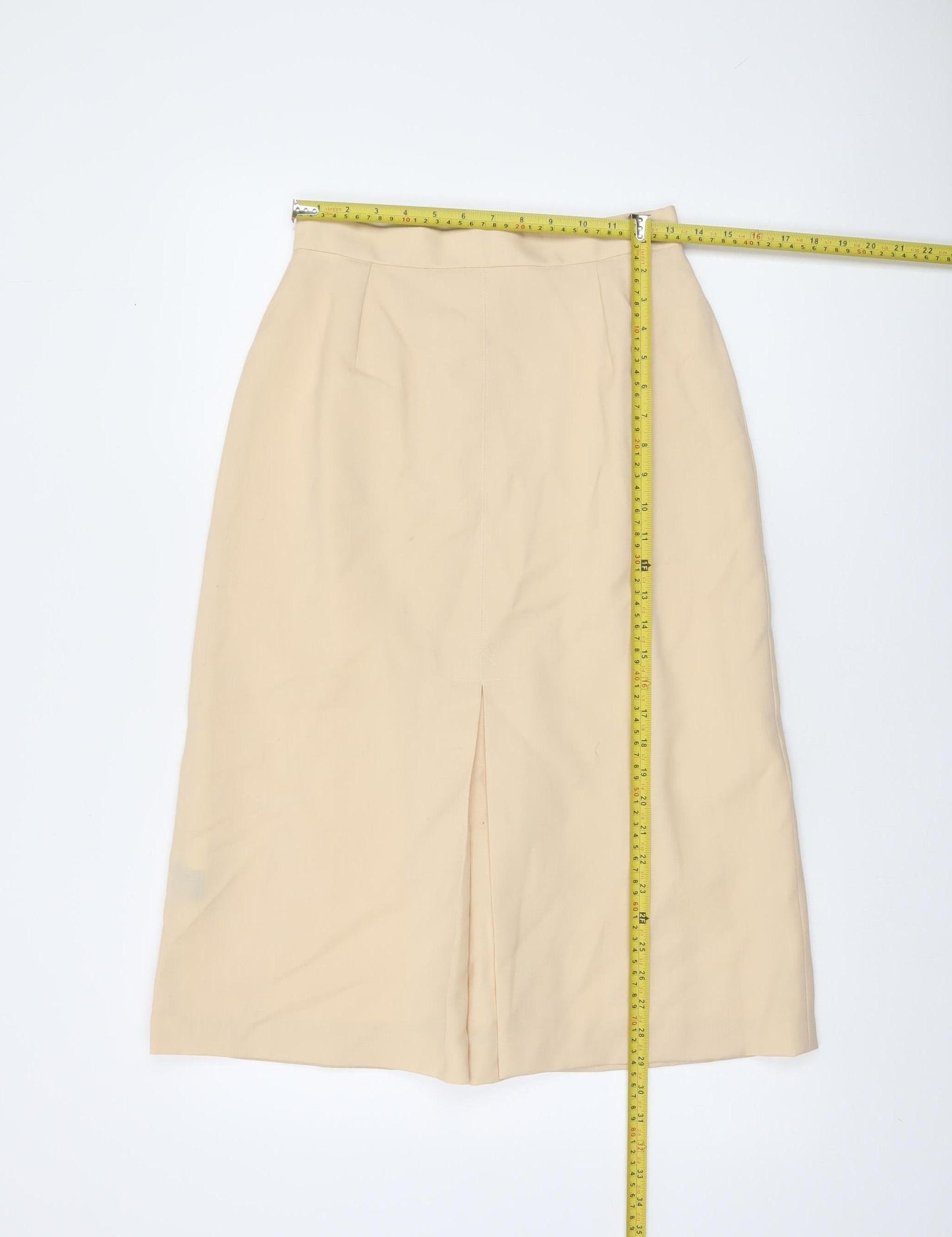 Rendezvous by Rita Cullen Women Beige Wool Pencil Skirt Size 12