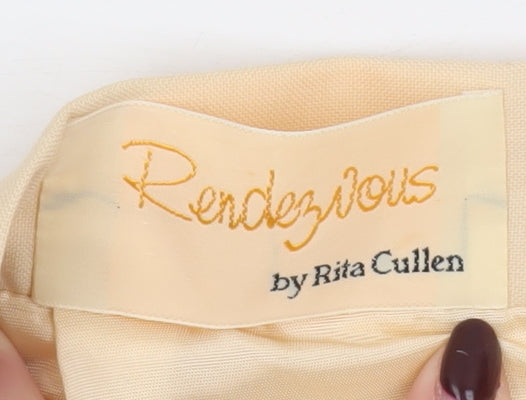 Rendezvous by Rita Cullen Women Beige Wool Pencil Skirt Size 12