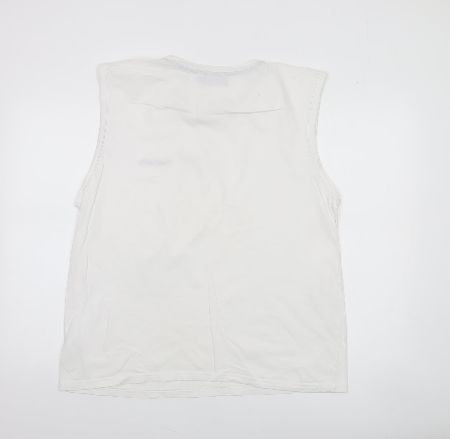 Pierre Cardin Men's White Sleeveless Cotton Top XL Regular Fit