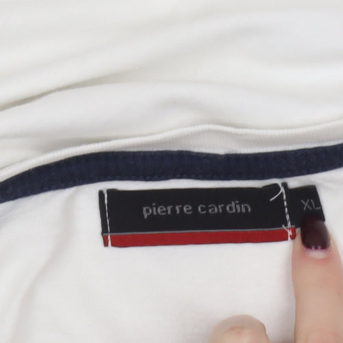 Pierre Cardin Men's White Sleeveless Cotton Top XL Regular Fit