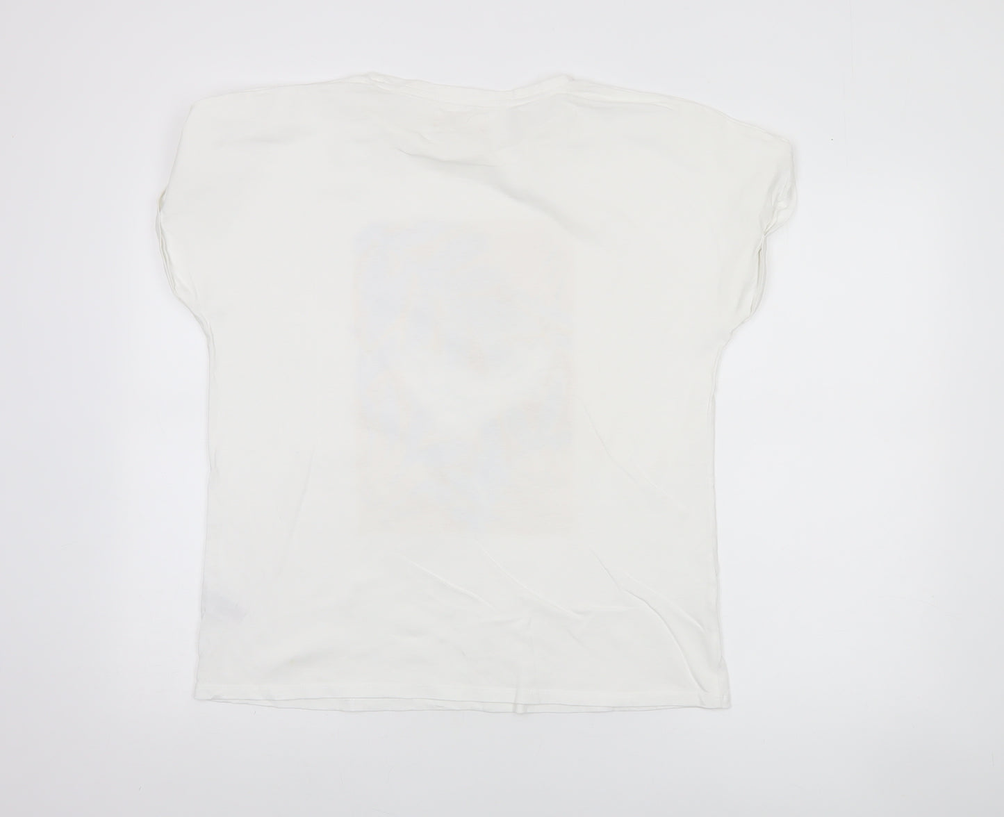 Autonomy Women’s White Floral Bird Print Cotton T-Shirt M