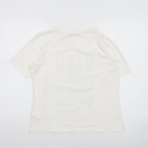 Icona Womens White Rhinestone 'Wild' T-Shirt Size 16
