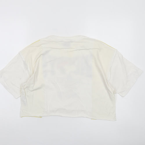Pull & Bear Peanuts Women's Multicoloured Snoopy Cropped T-Shirt Size S