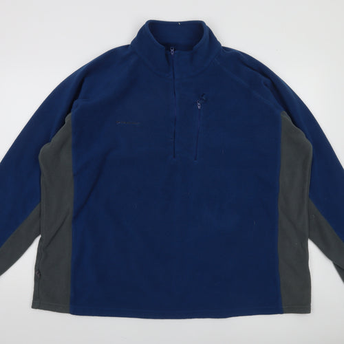 Mountain Life Men's Blue 2XL Fleece 1/4 Zip Outdoor Sweatshirt