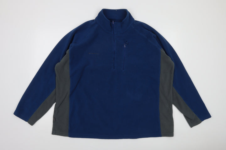Mountain Life Men's Blue 2XL Fleece 1/4 Zip Outdoor Sweatshirt