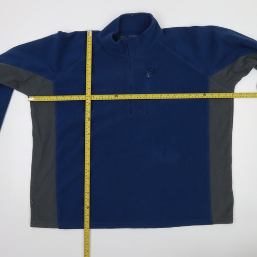 Mountain Life Men's Blue 2XL Fleece 1/4 Zip Outdoor Sweatshirt