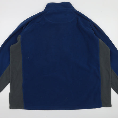 Mountain Life Men's Blue 2XL Fleece 1/4 Zip Outdoor Sweatshirt