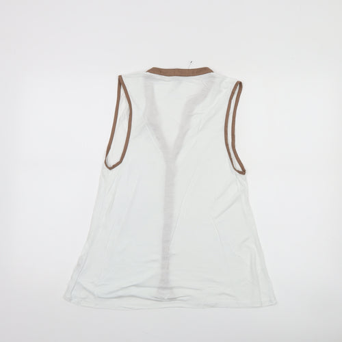 River Island Womens White Sleeveless Button Blouse Size 8