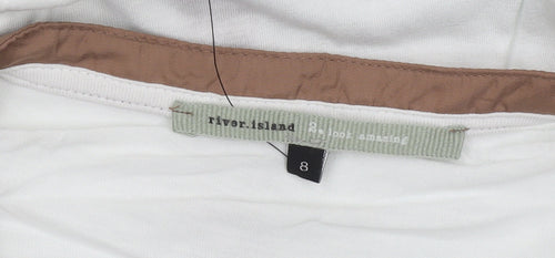 River Island Womens White Sleeveless Button Blouse Size 8