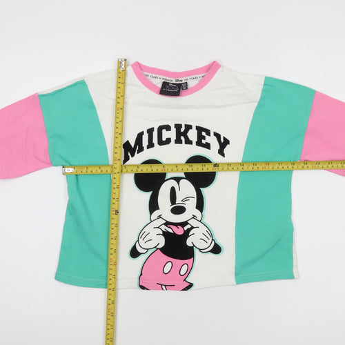 Disney at Primark Girls Multicoloured Mickey Mouse Cropped T-Shirt 10-11 Years