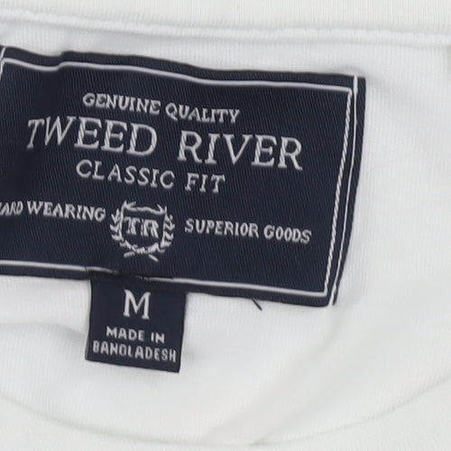 Tweed River Men's White M Aussie Drinking Team Graphic Cotton T-Shirt