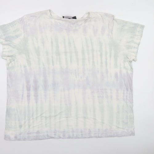 Marks and Spencer Women’s Multicoloured Tie Dye Cotton Relaxed Fit T-Shirt Size 22