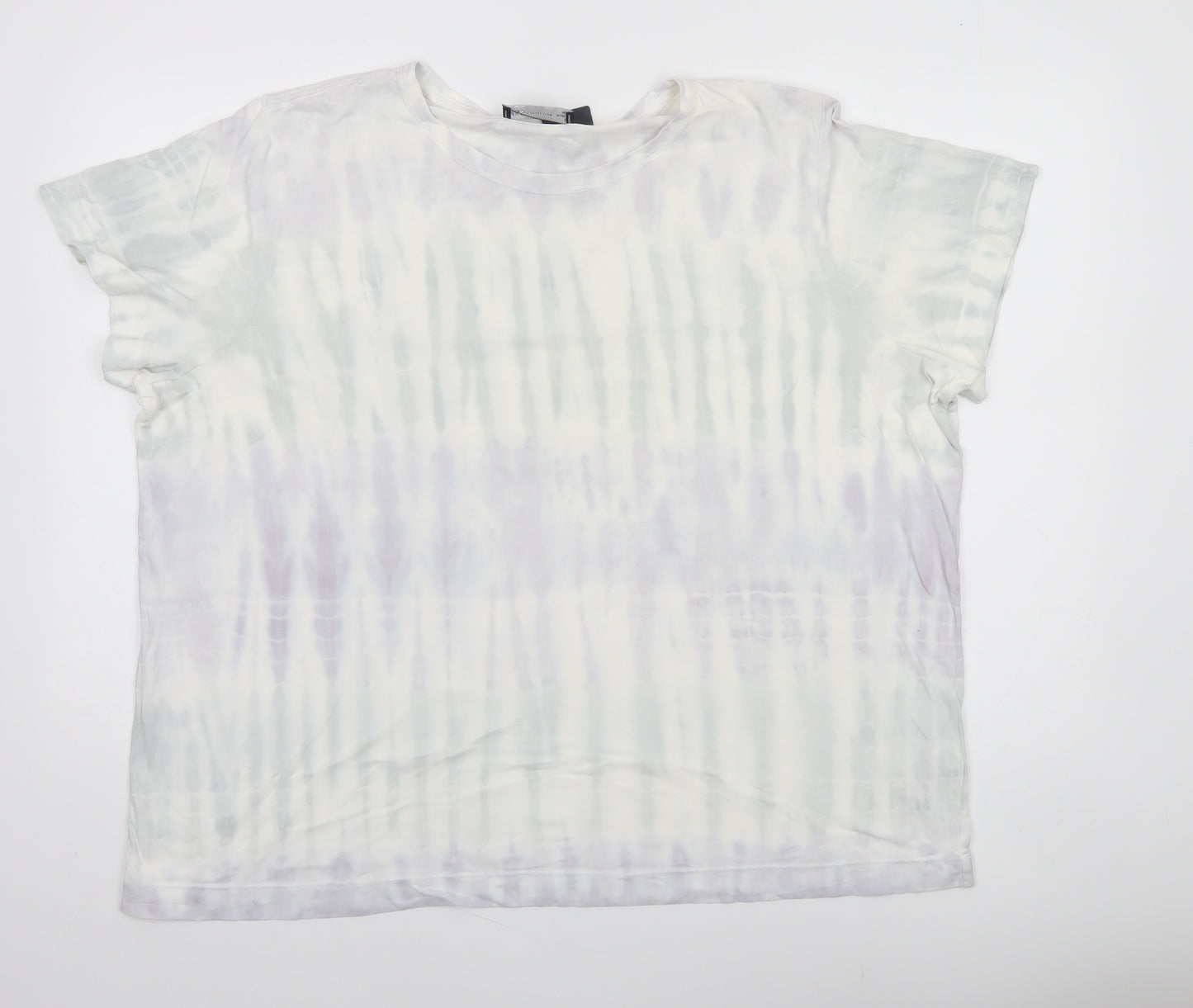 Marks and Spencer Women’s Multicoloured Tie Dye Cotton Relaxed Fit T-Shirt Size 22