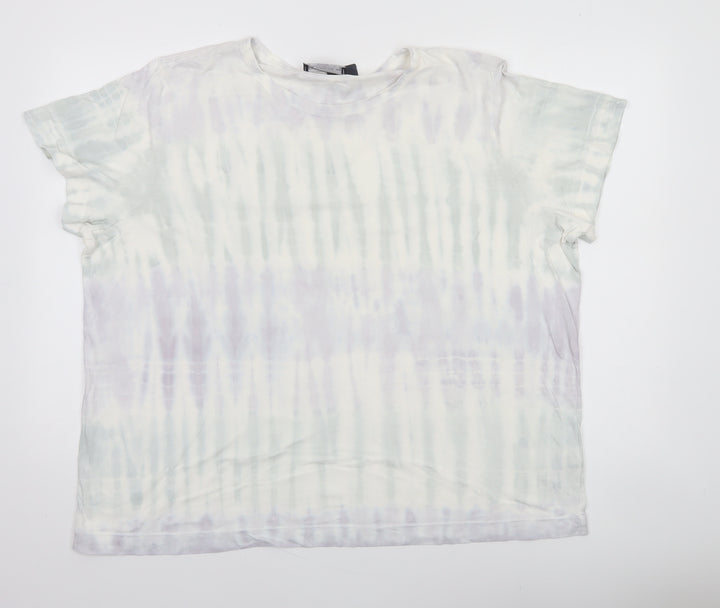 Marks and Spencer Women’s Multicoloured Tie Dye Cotton Relaxed Fit T-Shirt Size 22