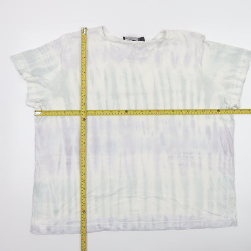 Marks and Spencer Women’s Multicoloured Tie Dye Cotton Relaxed Fit T-Shirt Size 22