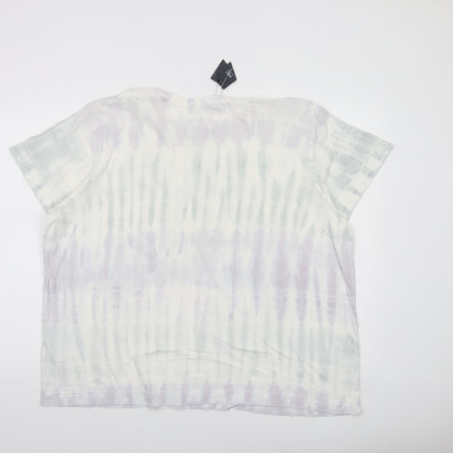 Marks and Spencer Women’s Multicoloured Tie Dye Cotton Relaxed Fit T-Shirt Size 22