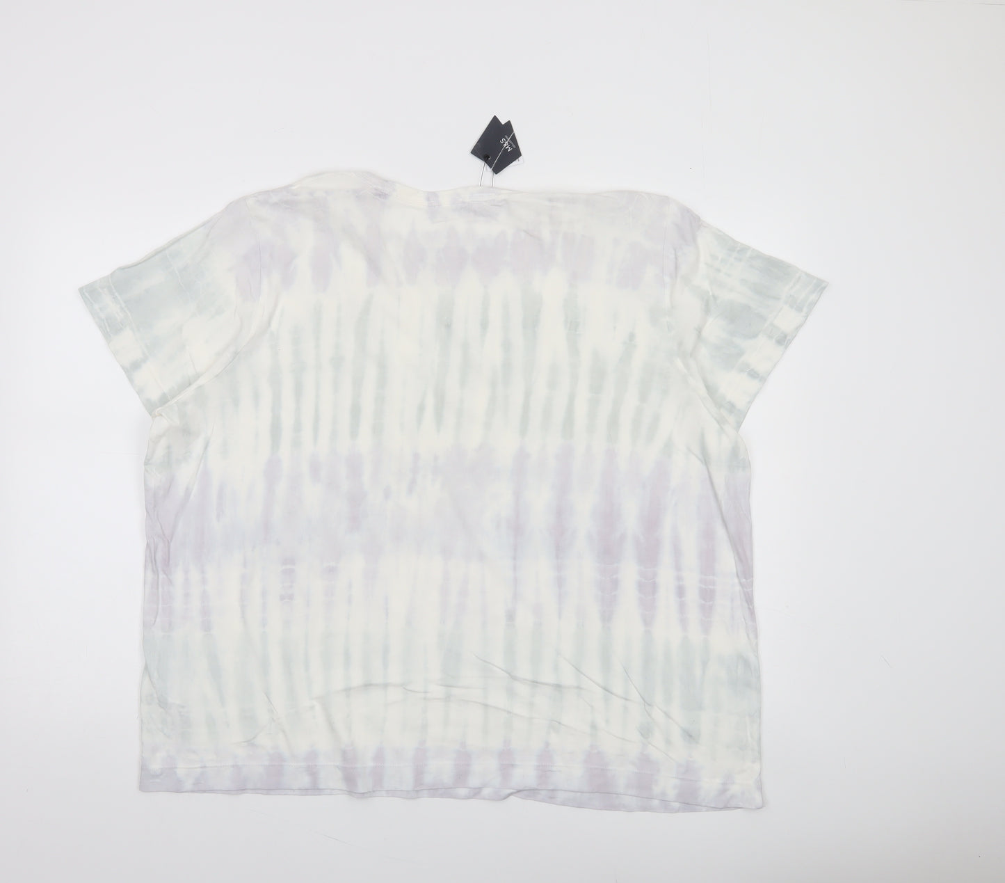 Marks and Spencer Women’s Multicoloured Tie Dye Cotton Relaxed Fit T-Shirt Size 22