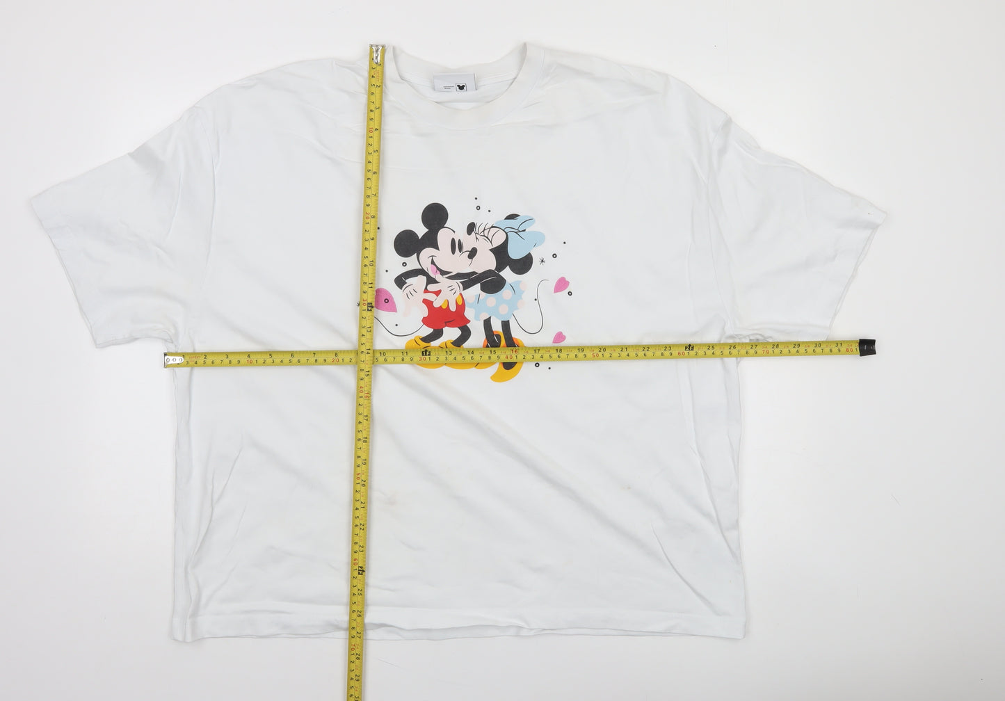 ASOS Women White 2XL Disney Mickey Minnie Relaxed Cotton T-Shirt