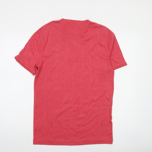 Superdry Men's Red Short Sleeve Henley T-Shirt Size L