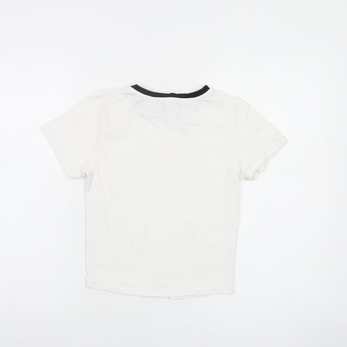 Harry Potter Girls White Black Ringer T-Shirt Age 12-13 Graphic Owl Top