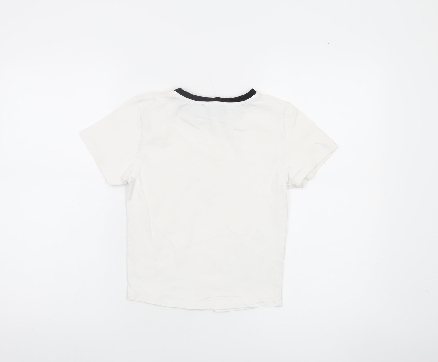 Harry Potter Girls White Black Ringer T-Shirt Age 12-13 Graphic Owl Top