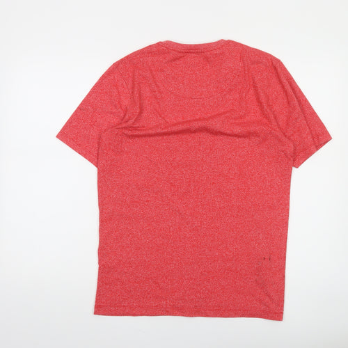Diesel Men's Red Crew Neck Cotton Blend T-Shirt Size L