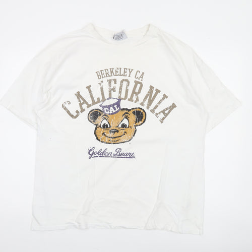 Berkeley University White Men's L T-Shirt California Graphic Print