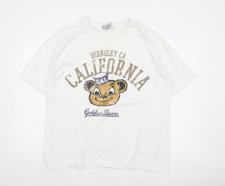 Berkeley University White Men's L T-Shirt California Graphic Print