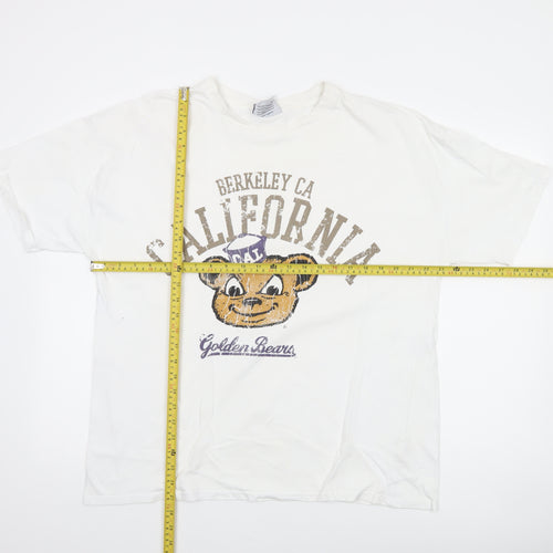 Berkeley University White Men's L T-Shirt California Graphic Print