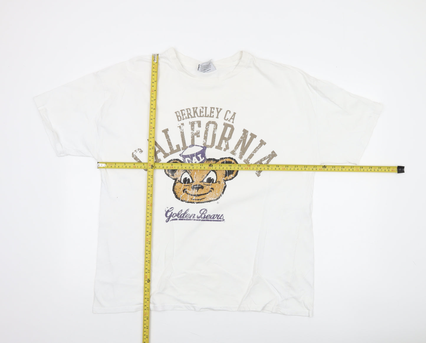 Berkeley University White Men's L T-Shirt California Graphic Print