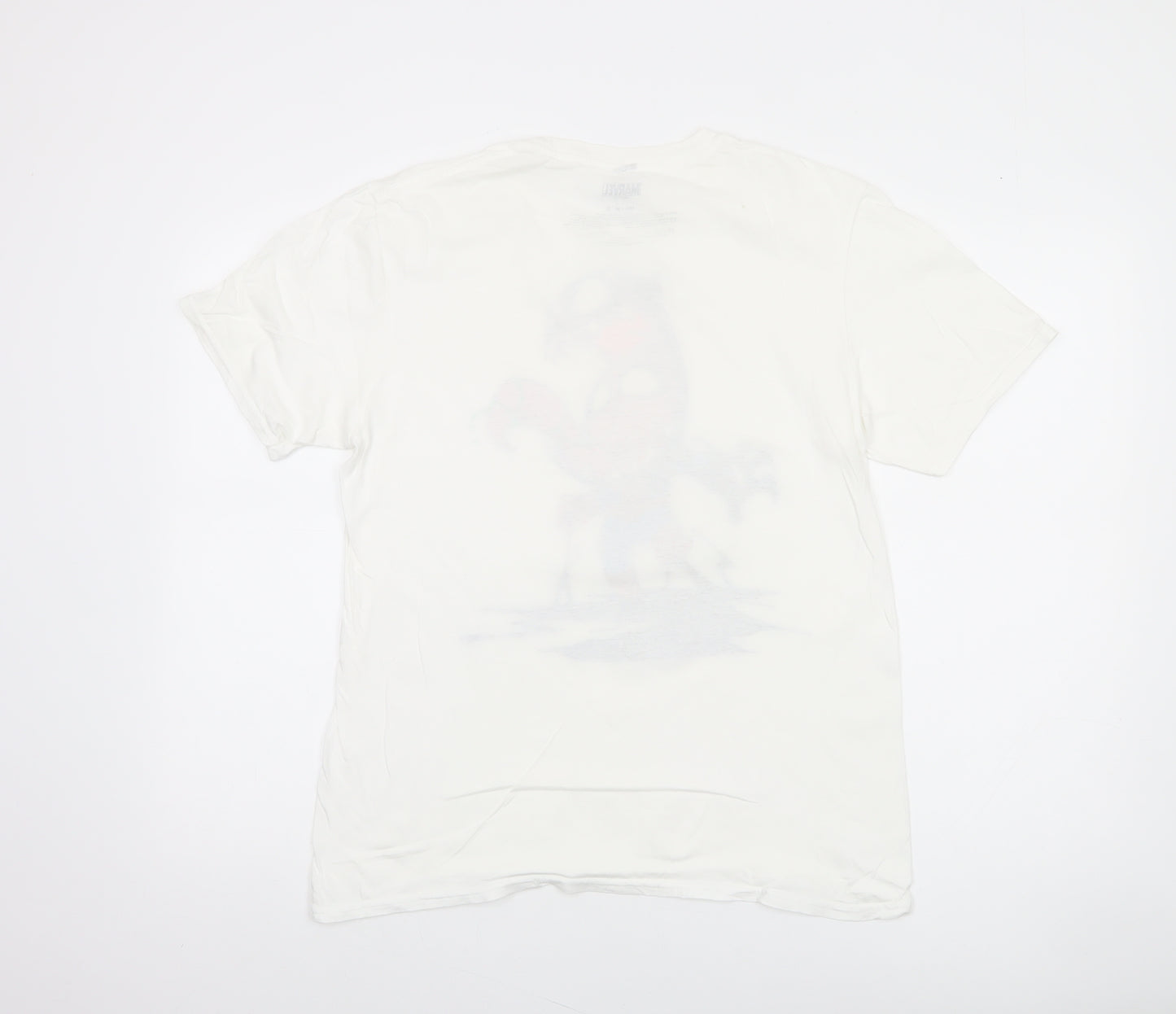 Marvel Men's White Spider-Man Graphic Print T-Shirt Size M