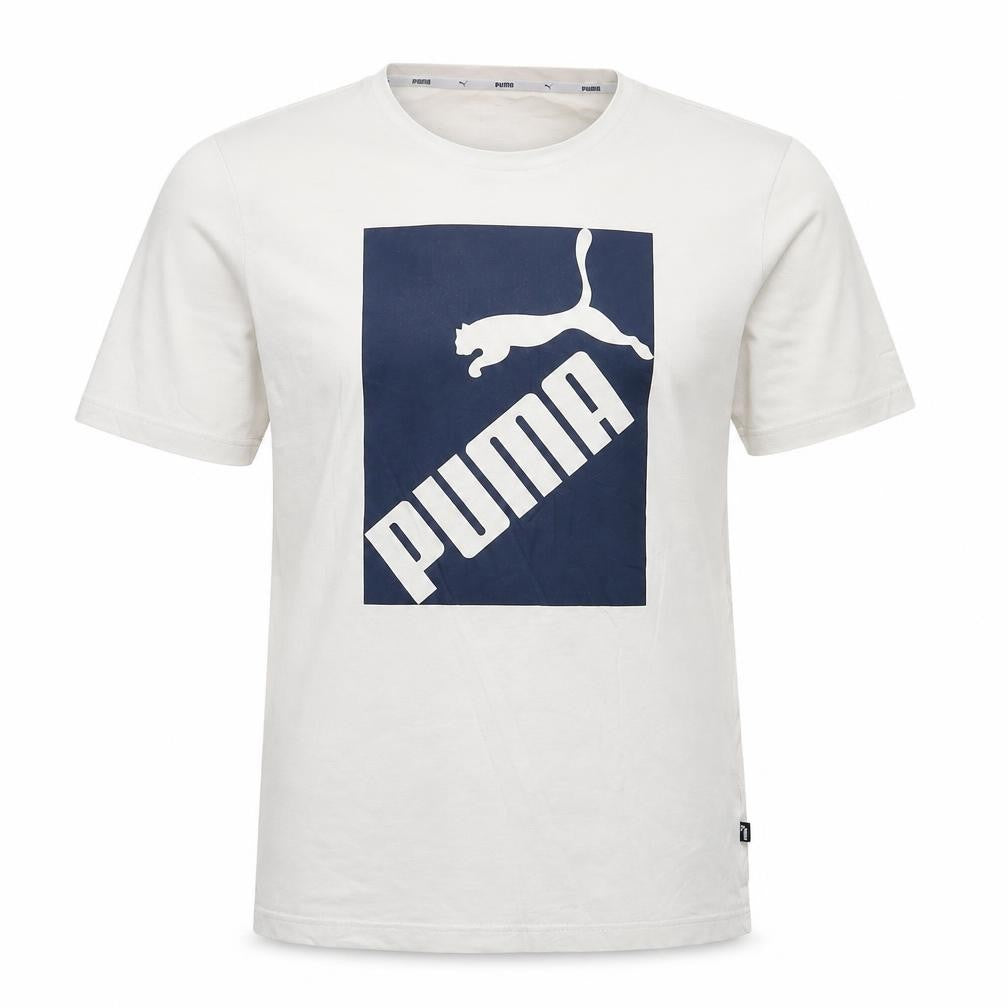 Puma Men’s White Small Logo Cotton Crew Neck Short Sleeve T-Shirt