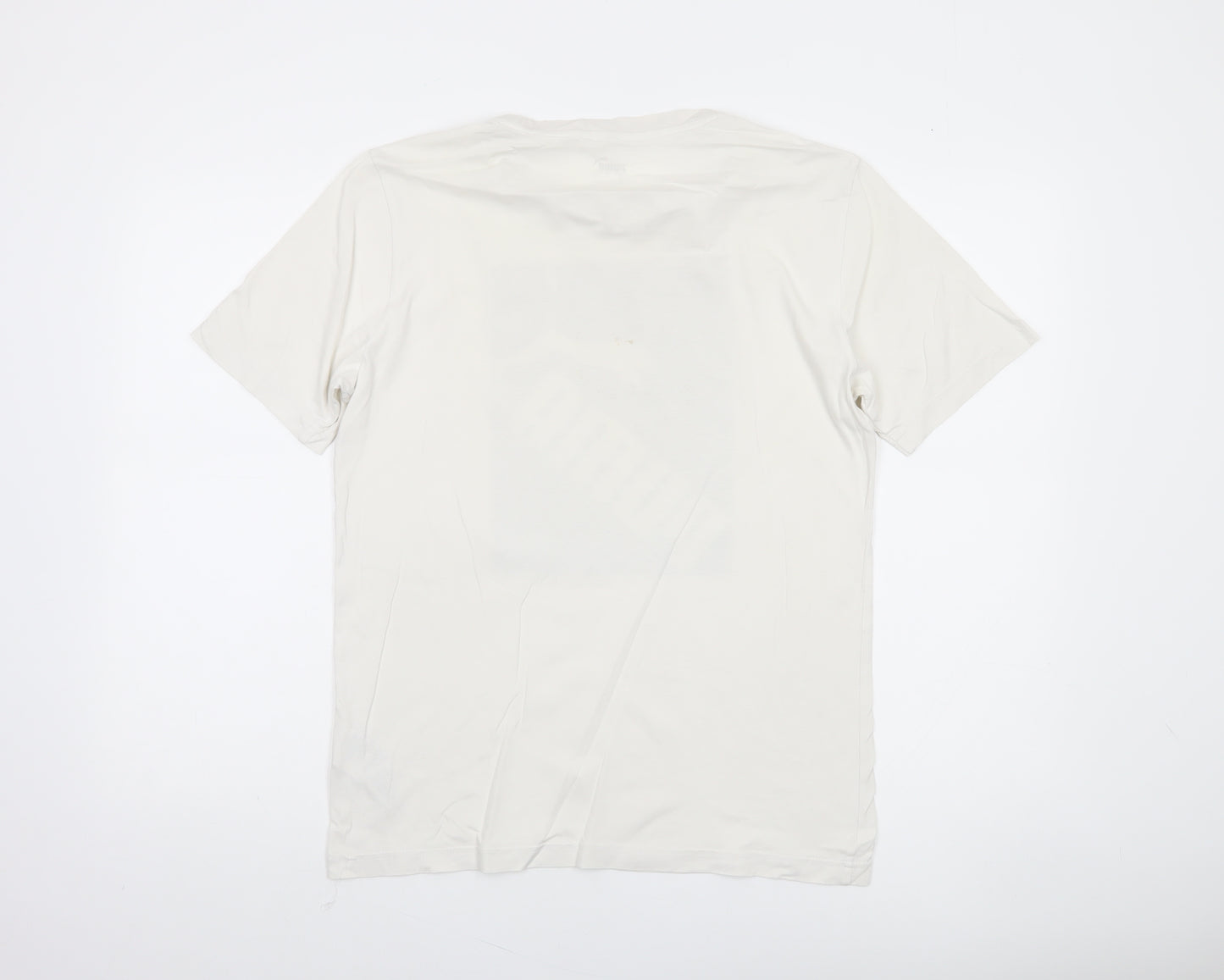 Puma Men’s White Small Logo Cotton Crew Neck Short Sleeve T-Shirt