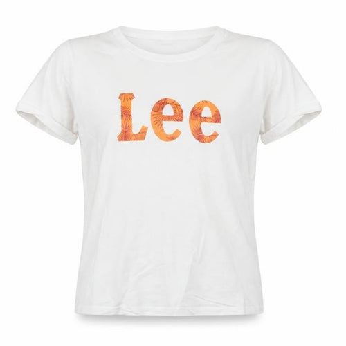 Lee Women's White Slim Fit Crew Neck Cotton T-Shirt M