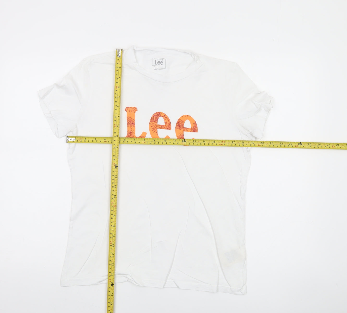 Lee Women's White Slim Fit Crew Neck Cotton T-Shirt M