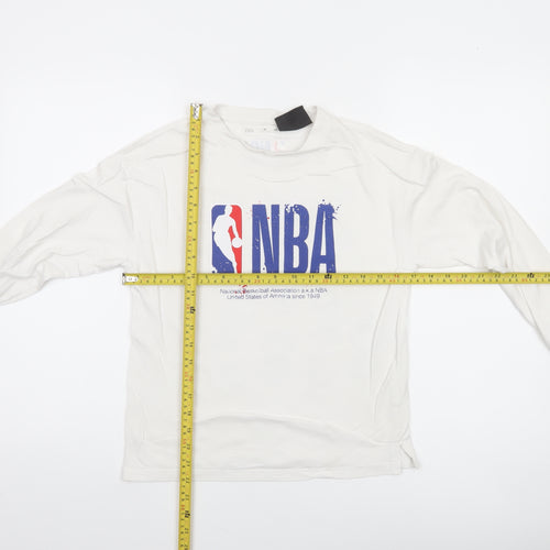 Zara Boys White NBA Long Sleeve Cotton T-Shirt Size 10 Years