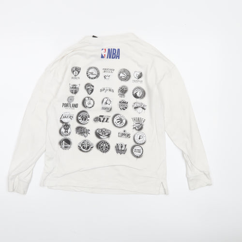 Zara Boys White NBA Long Sleeve Cotton T-Shirt Size 10 Years