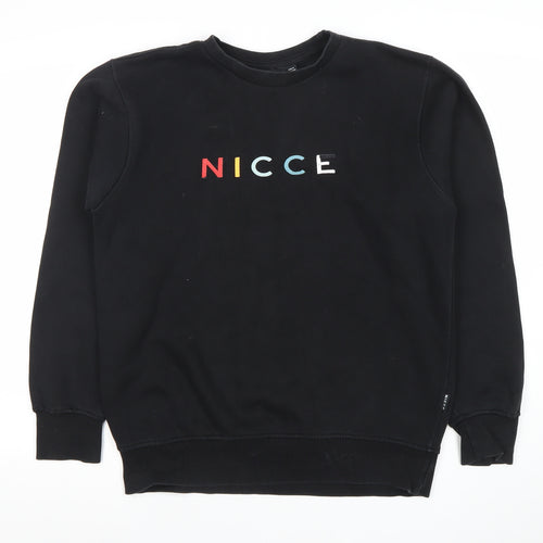 Nicce Men's Black Small Logo Crew Neck Sweatshirt