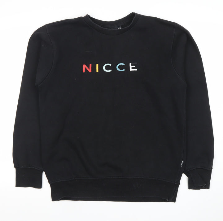 Nicce Men's Black Small Logo Crew Neck Sweatshirt