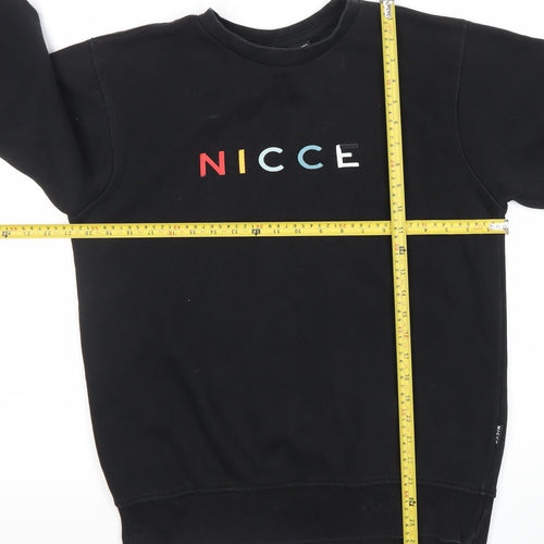 Nicce Men's Black Small Logo Crew Neck Sweatshirt