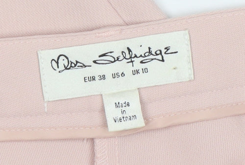Miss Selfridge Women’s Pink Slim Fit Trousers Size 10 Stretch Workwear