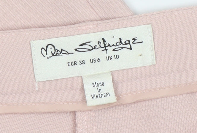 Miss Selfridge Women’s Pink Slim Fit Trousers Size 10 Stretch Workwear
