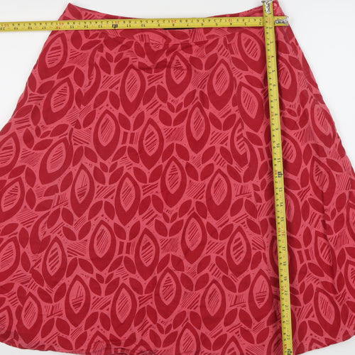 Great Plains Womens Red Geometric A-Line Midi Skirt Size 12
