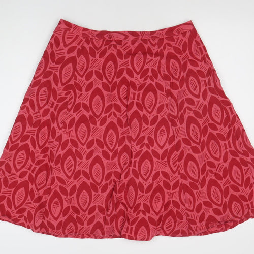 Great Plains Womens Red Geometric A-Line Midi Skirt Size 12