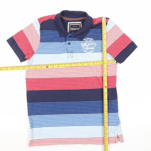 SoulCal & Co Boys Multicoloured Striped Polo Shirt 11-12 Years